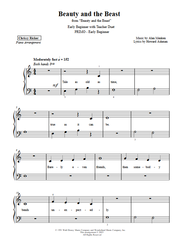 Beauty and the Beast Sample Page