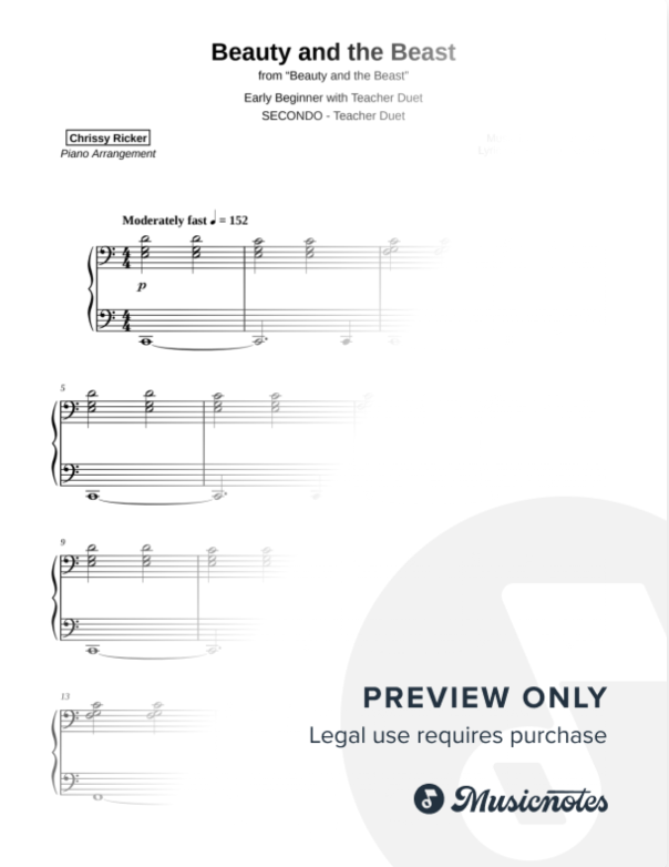 Beauty and the Beast Sample Page