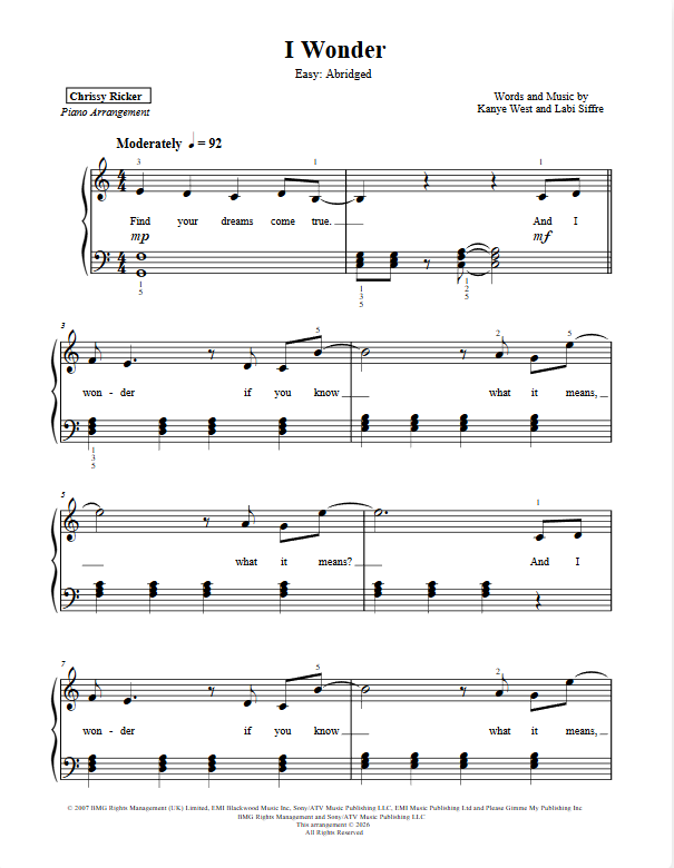 I Wonder Sample Page