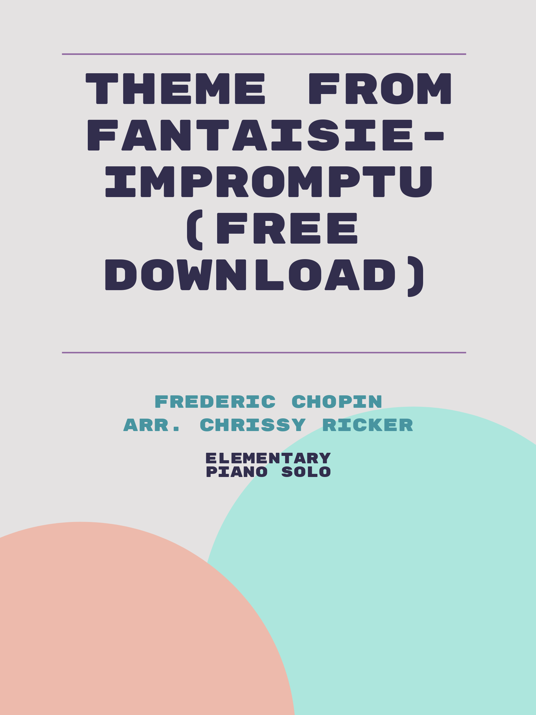 Theme from Fantaisie-Impromptu (free download) by Frederic Chopin