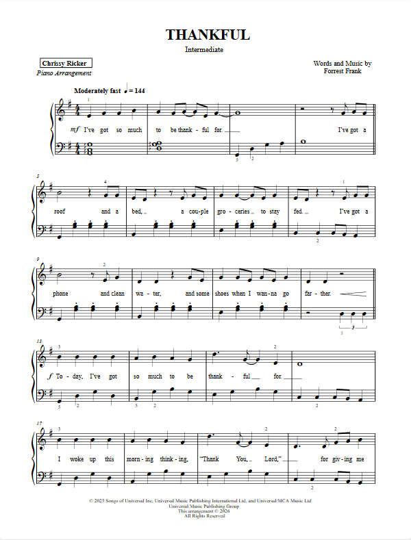 Thankful Sample Page