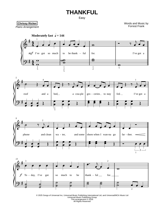 Thankful Sample Page