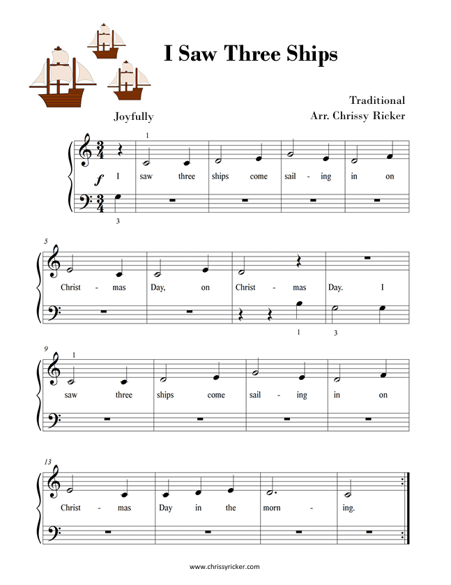 I Saw Three Ships (free download) Sample Page