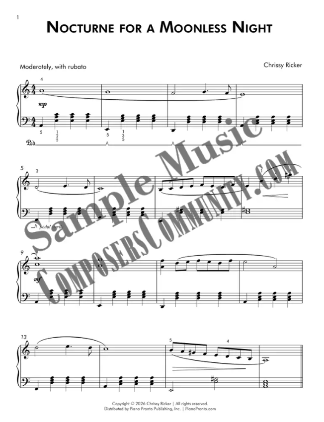 Nocturne for a Moonless Night Sample Page