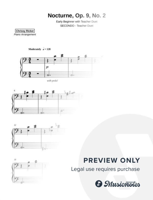 Nocturne, Op. 9, No. 2 Sample Page