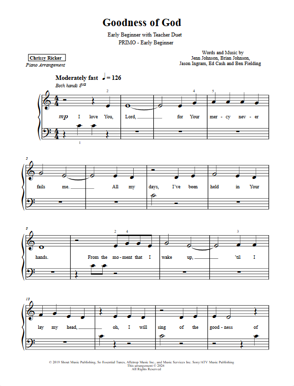 Goodness of God Sample Page