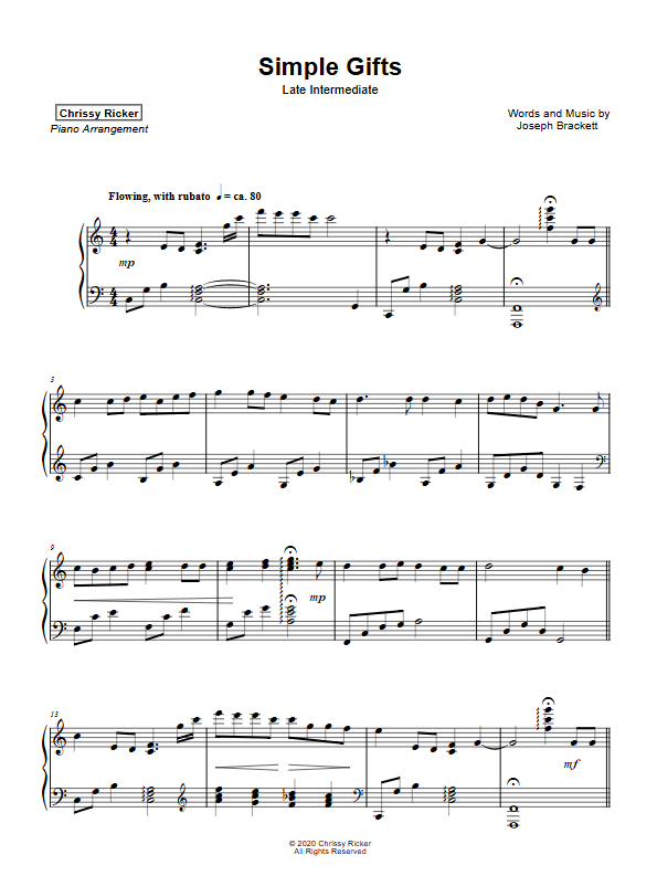 An American Folk Song Suite Sample Page