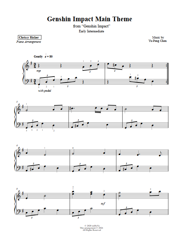 Genshin Impact: Main Theme Sample Page