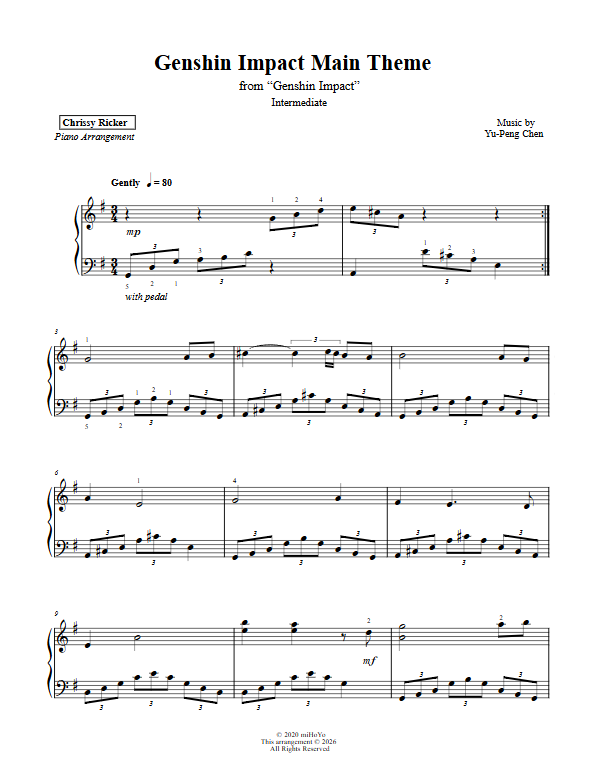 Genshin Impact: Main Theme Sample Page