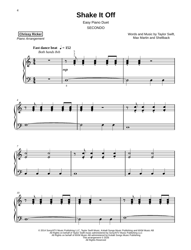 Shake It Off Sample Page